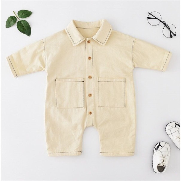 Kinder-Jeansoverall T2743 creme 12-24 Monate