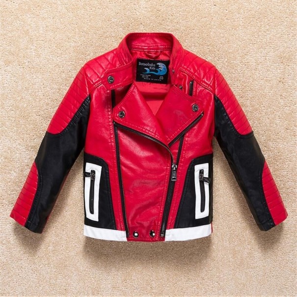 Kinder leren jas L2069 rood 12