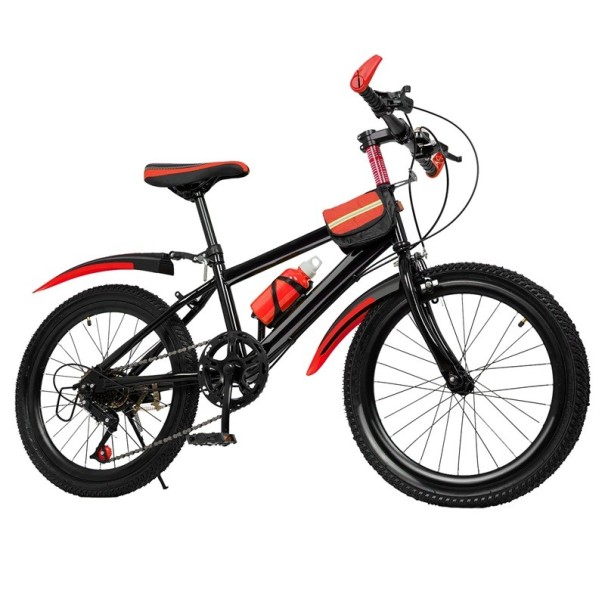 Kinder-Mountainbike 7-Gang 85×135 cm aus Kohlenstoffstahl und Aluminiumlegierung mit verstellbarem Sattel 63–76 cm für Fahrten im Gelände rot