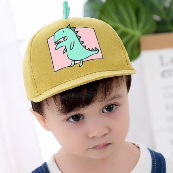 Kinder snapback Dinosaurus geel