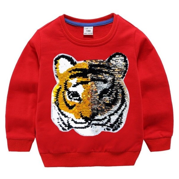 Kinder-Sweatshirt mit Pailletten L585 rot 3 B