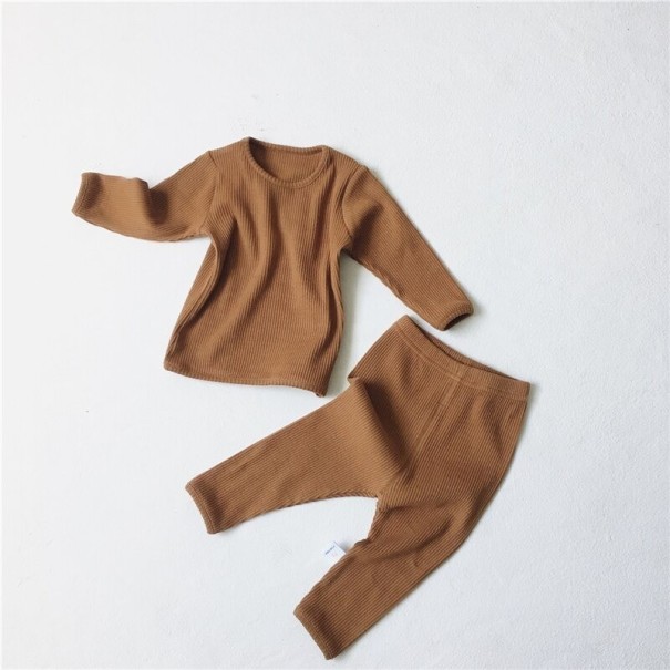 Kinder T-shirt en broek L1395 bruin 12-24 maanden