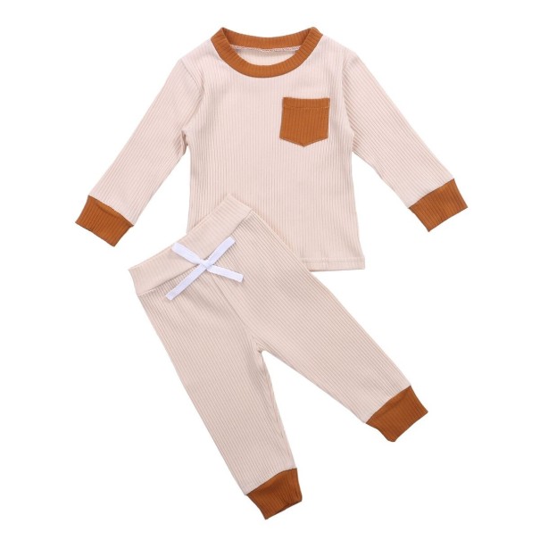 Kinder T-shirt en broek L1484 beige 4