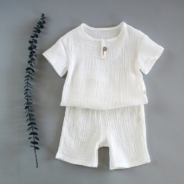 Kinder T-shirt en short L1184 wit 2