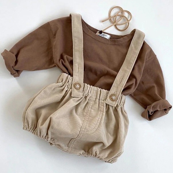 Kinder T-shirt en short L1334 bruin 12-24 maanden