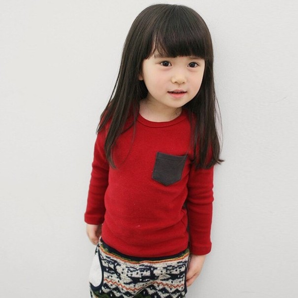 Kinder T-shirt met lange mouwen T2534 rood 5