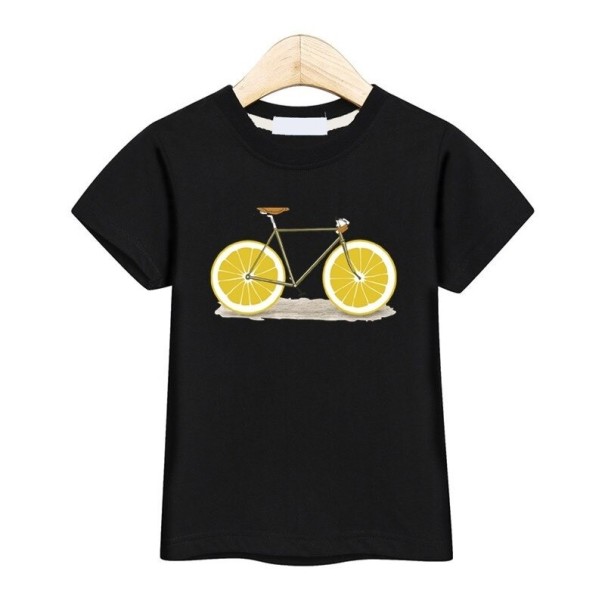 Kinder-T-Shirt mit Fahrrad schwarz 10