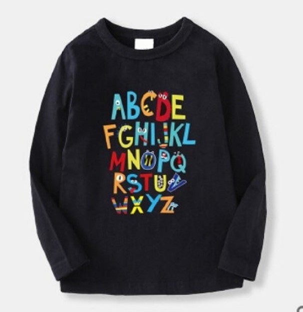 Kinder-T-Shirt mit langen Ärmeln B1564 schwarz 6