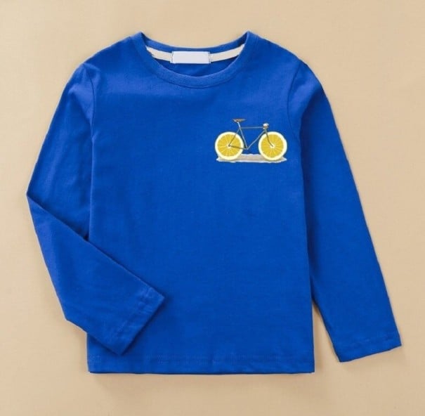 Kinder-T-Shirt mit langen Ärmeln B1568 blau 14