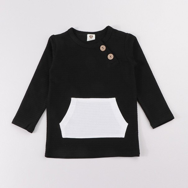 Kinder-T-Shirt mit langen Ärmeln T2512 schwarz 5