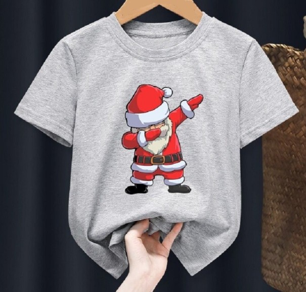 Kinder-T-Shirt mit Weihnachtsmann T2504 grau 7