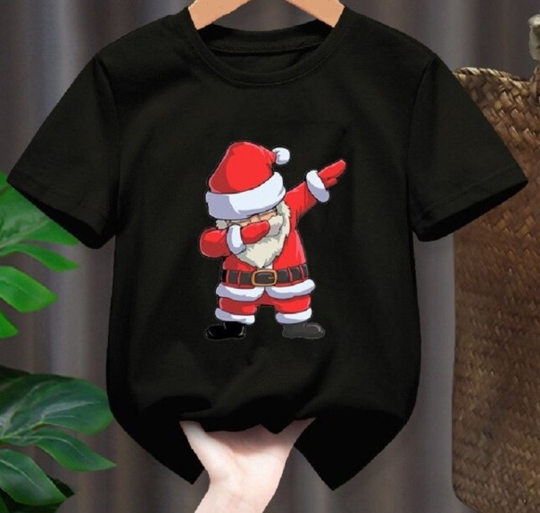 Kinder-T-Shirt mit Weihnachtsmann T2504 schwarz 7