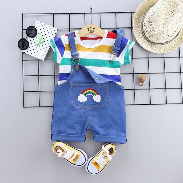 Kinder-T-Shirt und Hose mit Regenbogen blau 4