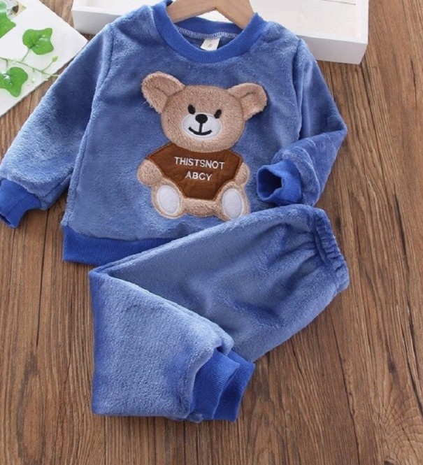 Kinder-Trainingsanzug-Set mit Bär blau 4