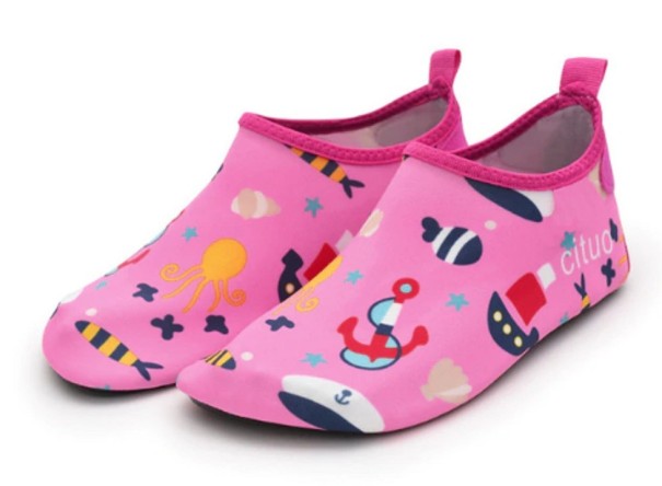 Kinder-Wasserschuhe mit Anker rosa 18,5