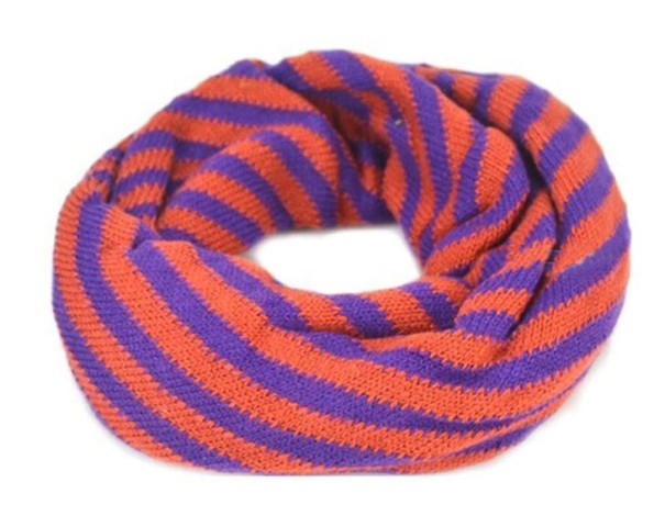 Kinder winter gestreepte halsdoek J2892 oranje