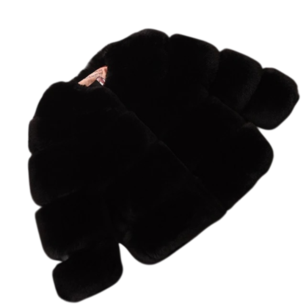 Kinder Winter Mädchenjacke Pelz Warme Fleecejacke Baumwolle Polyester Viskose Weiche warme Ausführung Stilvolle Winterjacke für Mädchen schwarz 12-18 Monate