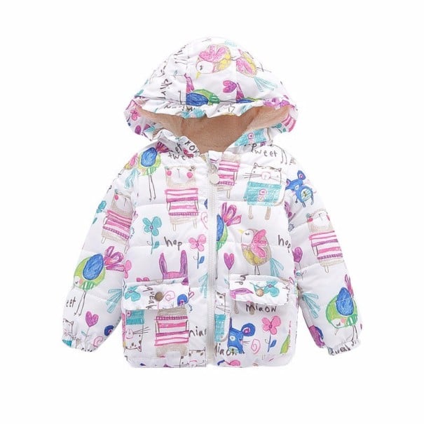 Kinder-Winterjacke mit Aufdruck J1870 weiß 2