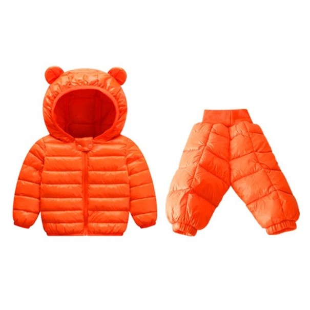 Kinder-Winterjacke und -hose L1704 orange 12-24 Monate