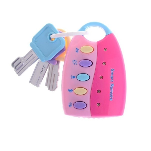 Kinderautosleutels met geluid roze