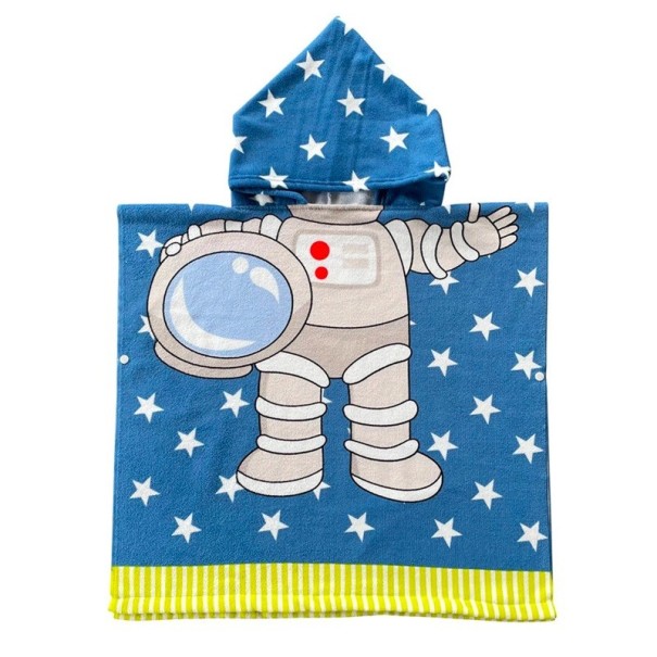 Kinderbademantel mit Kapuze 60 x 120 cm Für eine Größe von 80 - 130 cm Unisex-Bademantel mit Astronauten- und Sternenmotiv 1