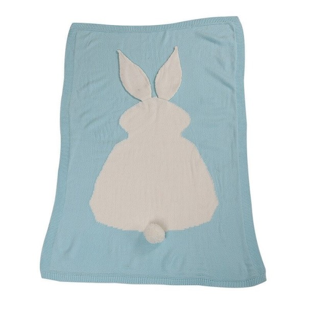 Kinderdeken met konijn turquoise