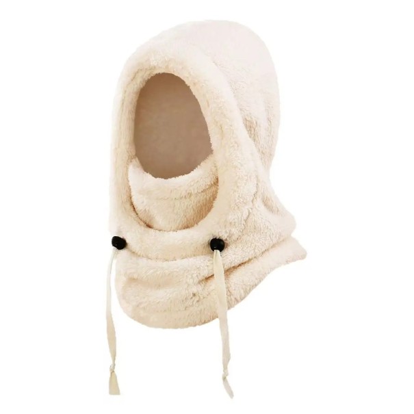 Kinderen winter fleece bivakmuts met nekwarmer Maat 3–10 jaar Warme katoenen bivakmuts 2-in-1 Bescherming van hoofd, nek en gezicht wintermuts crème