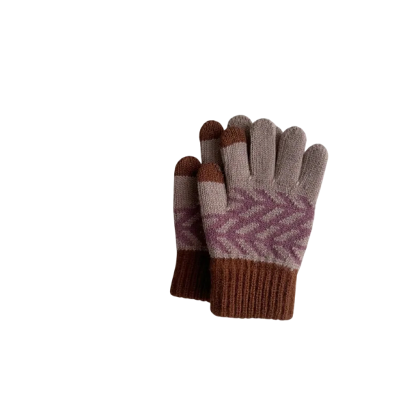 Kinderen Winterhandschoenen Vingerhandschoenen Met Kleurrijke Puntjes Maat 12,5 x 9 cm Gebreid Voor Kinderen 3-7 Jaar Warm Voor Sneeuw lichtbruin