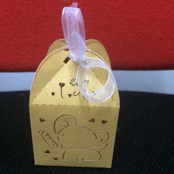 Kindergeschenkdoos met olifant 10 stuks geel