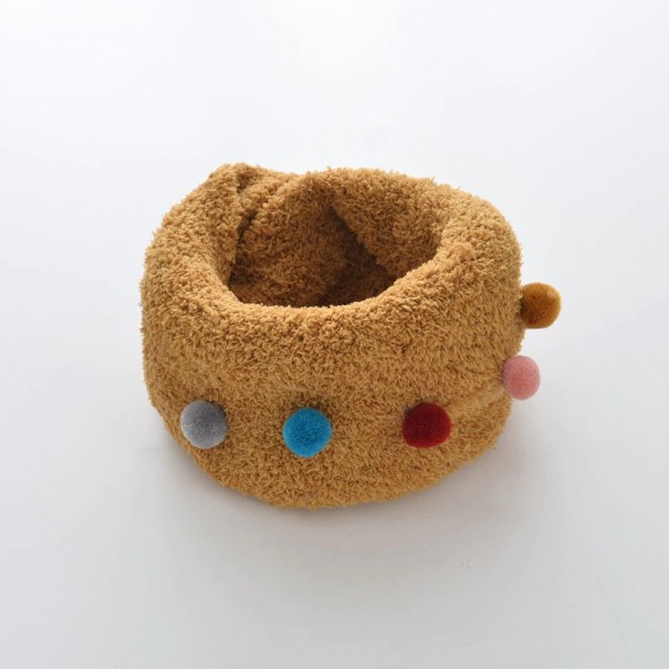 Kinderhalsdoek met pompons crème