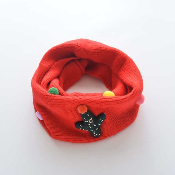 Kinderhalsdoek met pompons en vliegtuig J3235 rood