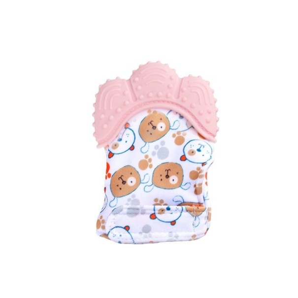 Kinderhandschuhe mit Beißring hellrosa 2