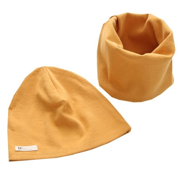 Kinderhoed en halsdoek geel 3-8 jaar