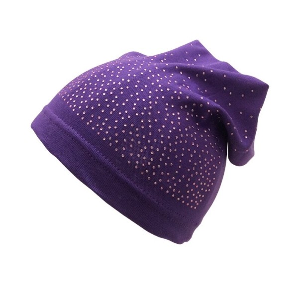 Kinderhoedje met strass steentjes paars