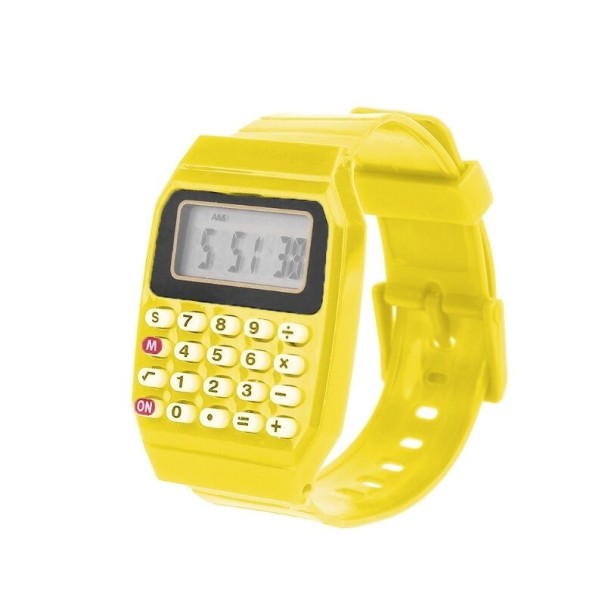 Kinderhorloge met rekenmachine geel