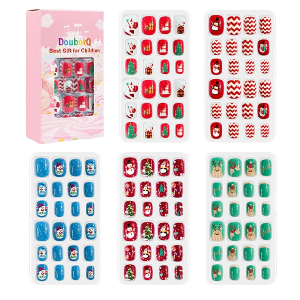 Kinderkerstlijmnagels 120 stuks