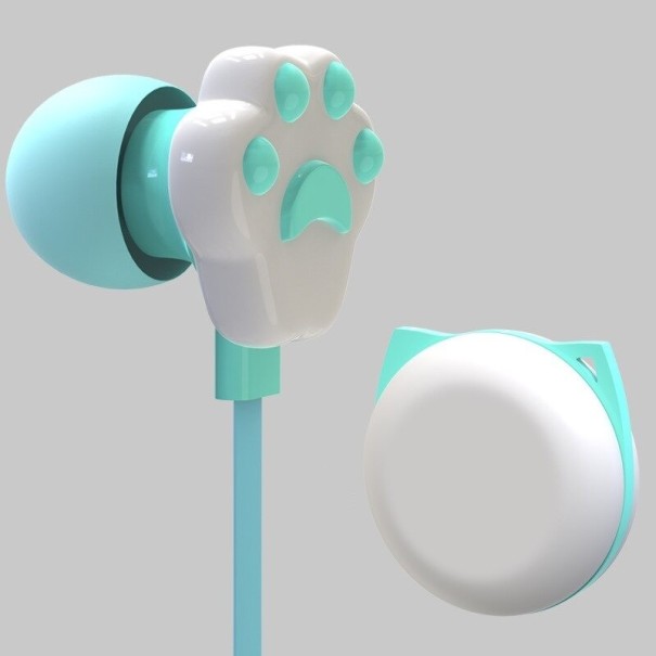 Kinderkoptelefoon met pootafdruk turquoise