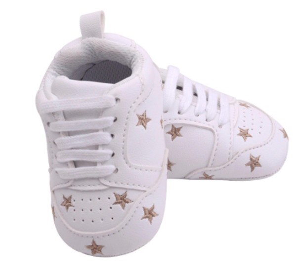 Kinderleren pantoffels met sterren