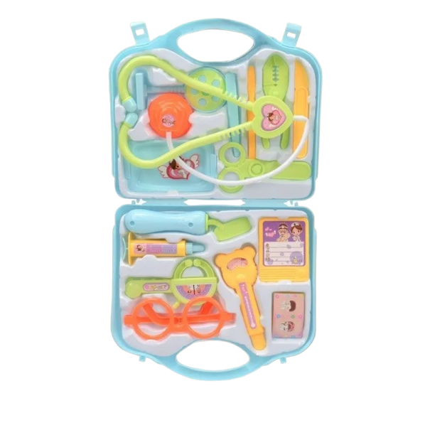 Kindermedische koffer 15 stuks blauw