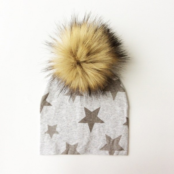 Kindermuts met harige pompon 13