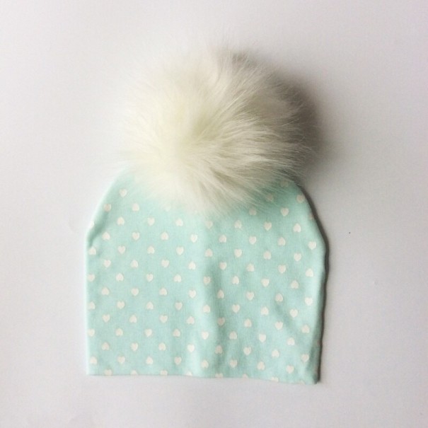 Kindermuts met harige pompon 3