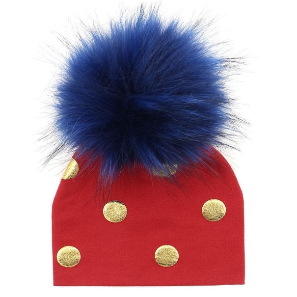 Kindermuts met pompon Becky rood 2
