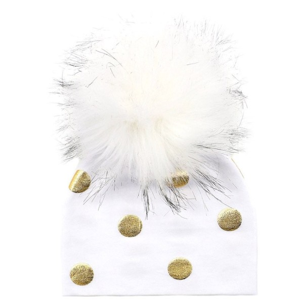 Kindermuts met pompon Becky wit 1
