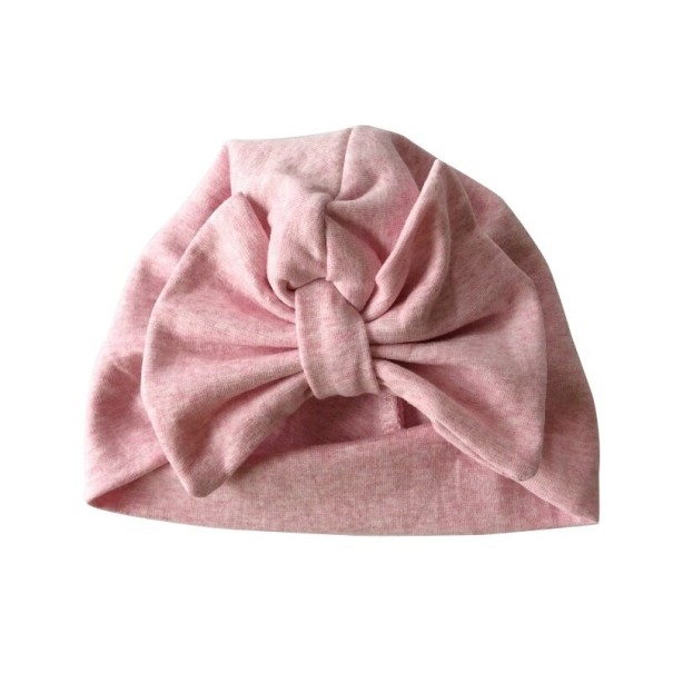 Kindermütze aus Baumwolle mit Schleife rosa 3-12 Monate