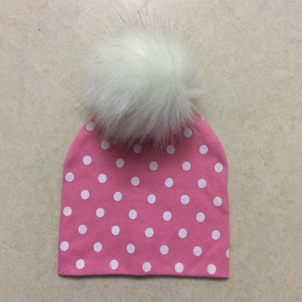 Kindermütze mit flauschigem Bommel 30