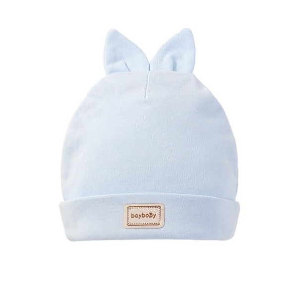 Kindermütze mit Ohren hellblau 2