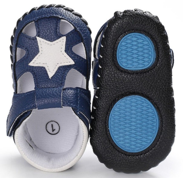 Kinderpantoffels blauw 0-6 maanden
