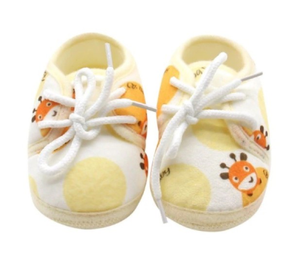Kinderpantoffels met een giraf geel 6-12 maanden