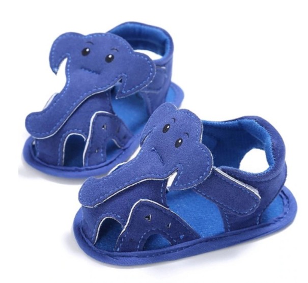 Kinderpantoffels met een olifant blauw 6-12 maanden