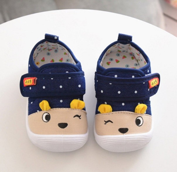 Kinderpantoffels met stippen blauw 21
